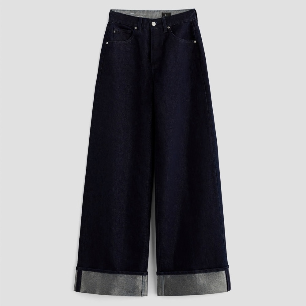 AG Adriano Goldschmied Dark Blue Wide Leg Jeans